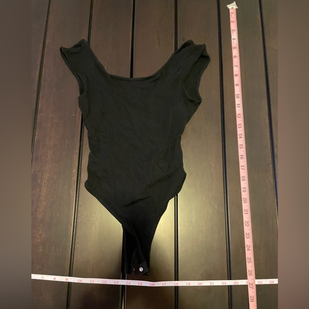 Open back Black Bodysuit tank